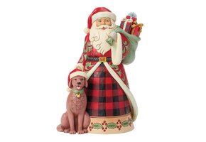 Figurine: Highland Glen Santa with Dog Figurine by Heartwood Creek
