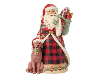 Figurine: Highland Glen Santa with Dog Figurine by Heartwood Creek