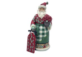 Figurine: Highland Glen Santa with Sled Figurine by Heartwood Creek