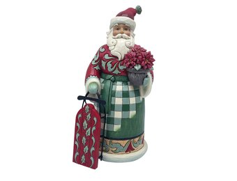 Figurine: Highland Glen Santa with Sled Figurine by Heartwood Creek