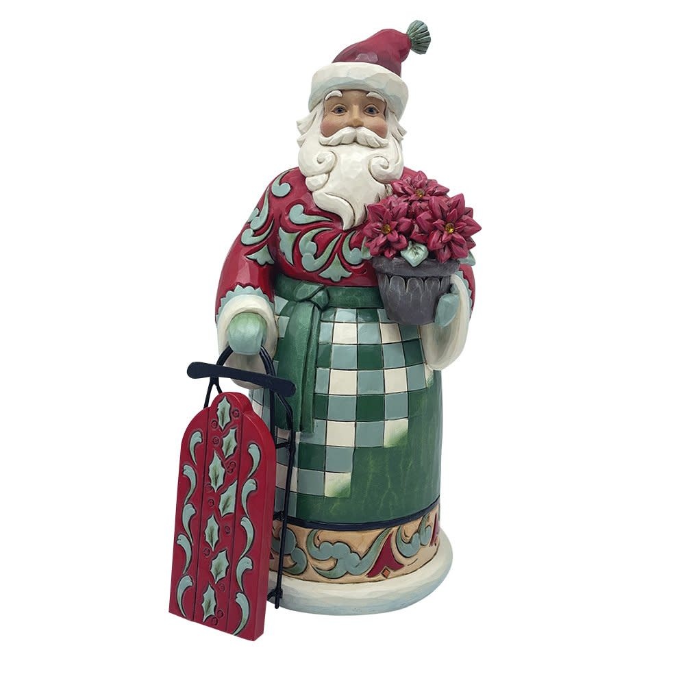 Figurine: Highland Glen Santa with Sled Figurine by Heartwood Creek