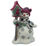 Figurine: Highland Glen Snowman with Birdhouse by Heartwood Creek