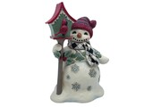 Figurine: Highland Glen Snowman with Birdhouse by Heartwood Creek