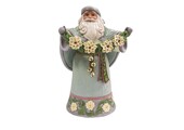 Figurine: Opal & Moss Santa with Poinsettias by Heartwood Creek