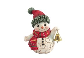 Mini Figurine: Snowman - Holding Bell