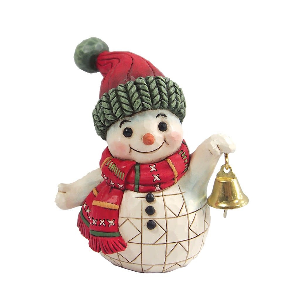 Mini Figurine: Snowman - Holding Bell