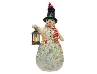 Figurine: Snowman - LED Candle Statue