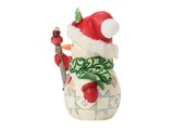 Figurine: Snowman -  with a Bird Pint