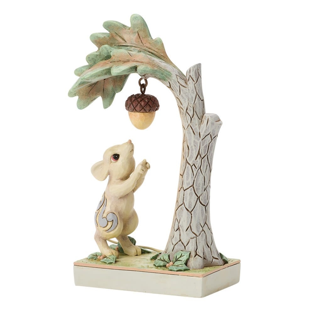 Figurine: Mouse with Acorn - White Woodland
