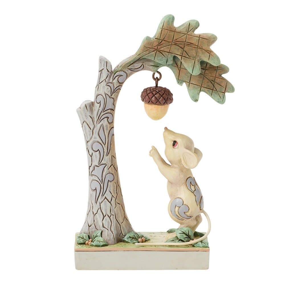 Figurine: Mouse with Acorn - White Woodland