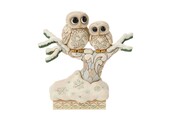 Figurine: Owls in a Tree -  White Woodland
