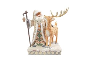 Figurine: Santa with a Buck - White Woodland