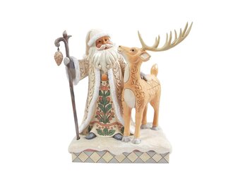 Figurine: Santa with a Buck - White Woodland