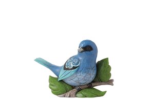 Figurine: Indigo Melody (Indigo Bunting Bird Figurine