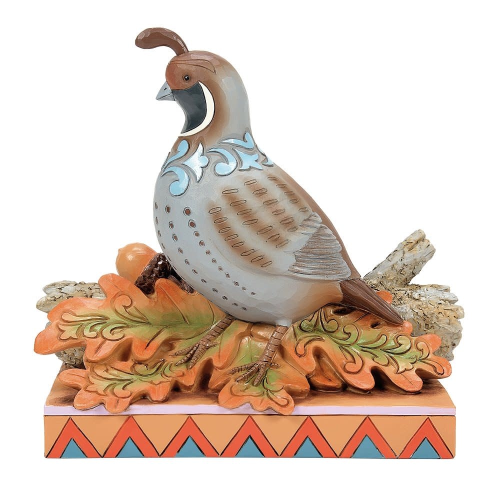 Figurine Shades of Fall (Quail on Leaves)