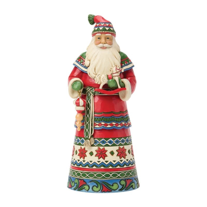 Figurine: Laplander Santa with Rocking Horse by Heartwood Creek