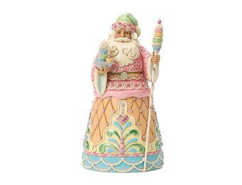 Figurine: Sweets Santa with Macaron Staff Figurine by Heartwood Creek