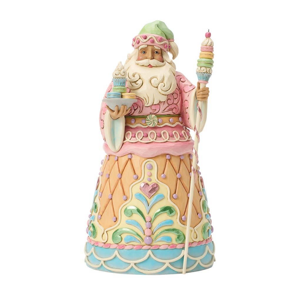 Figurine: Sweets Santa with Macaron Staff Figurine by Heartwood Creek