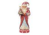 Notenkraker: Red & Pink Nutcracker with Tree Figurine by Heartwood Creek