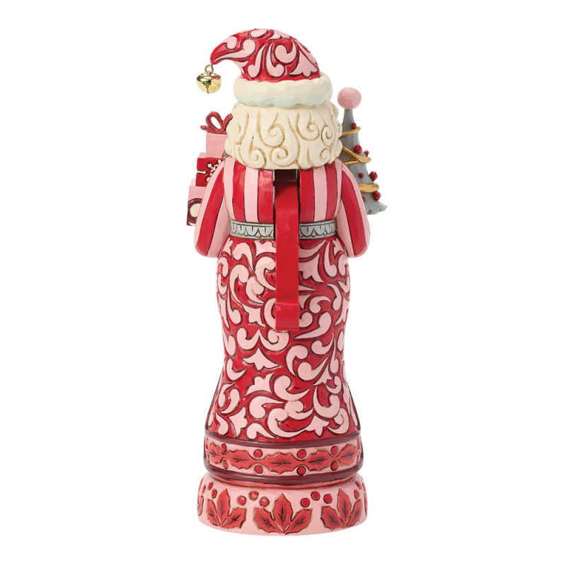 Notenkraker: Red & Pink Nutcracker with Tree Figurine by Heartwood Creek