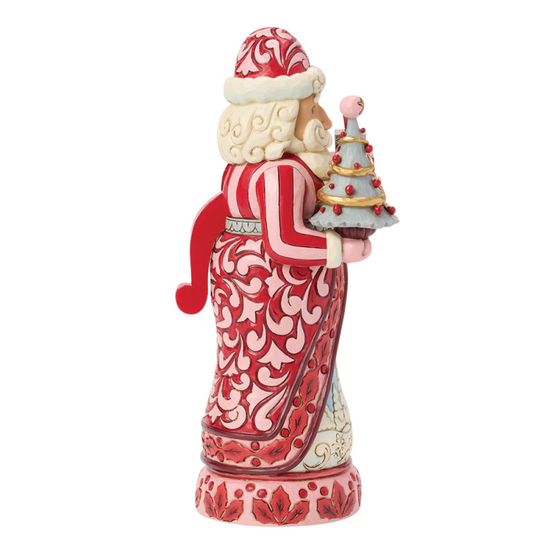 Notenkraker: Red & Pink Nutcracker with Tree Figurine by Heartwood Creek