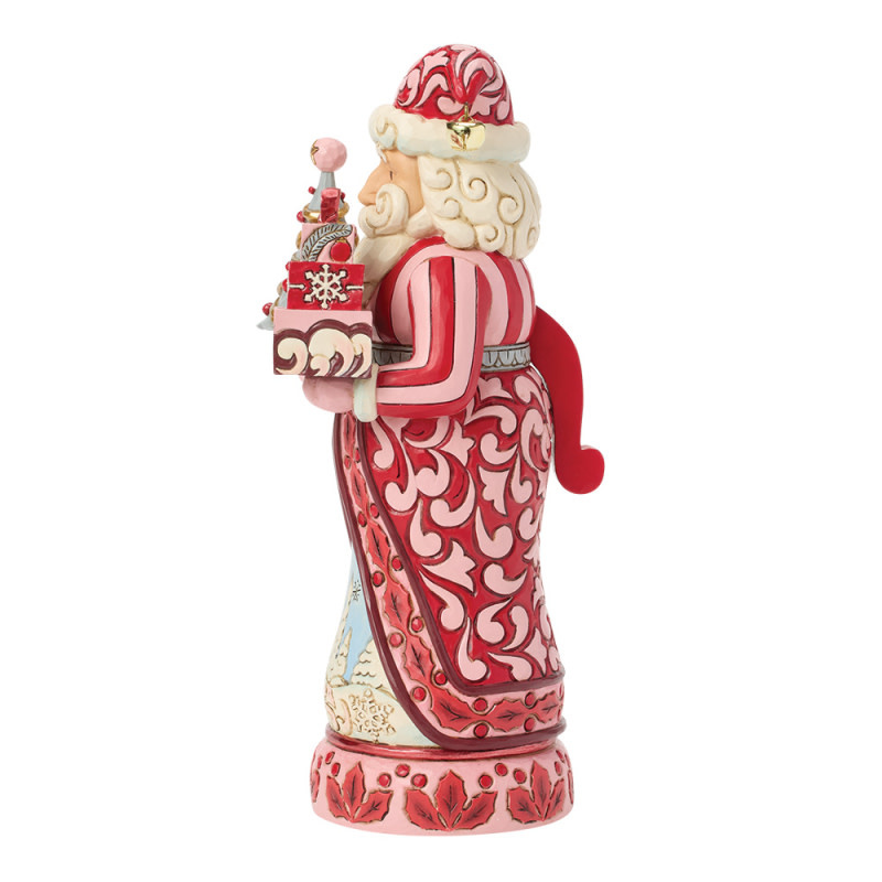 Notenkraker: Red & Pink Nutcracker with Tree Figurine by Heartwood Creek