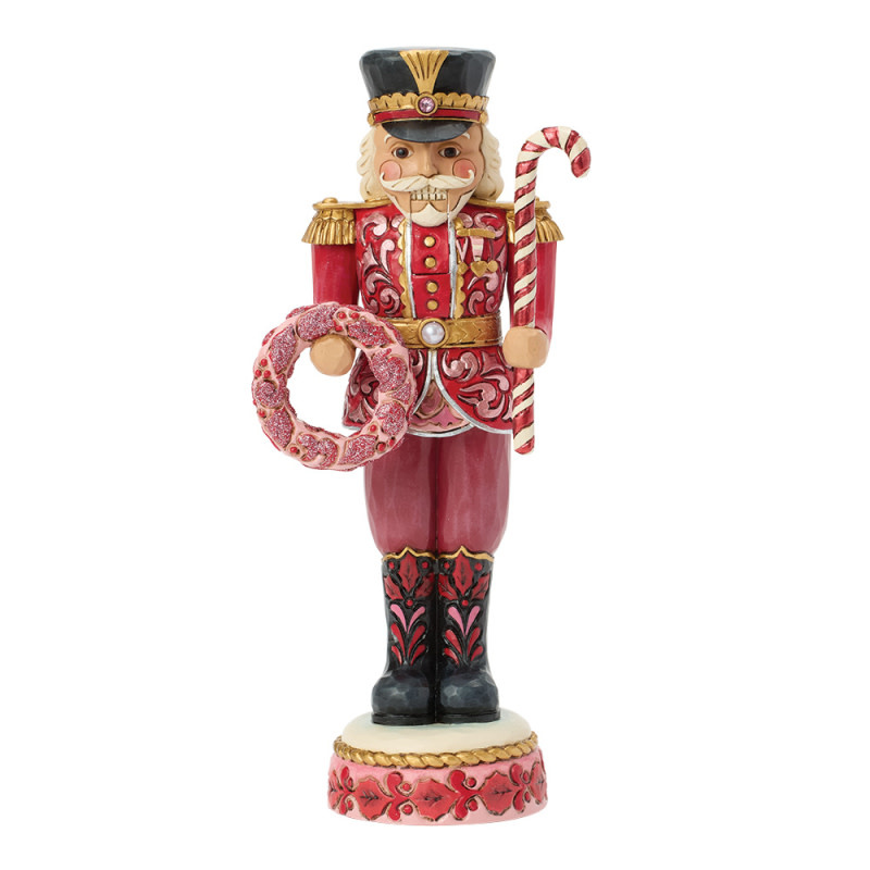 Noterkraker: Soldier Nutcracker Pink & Red