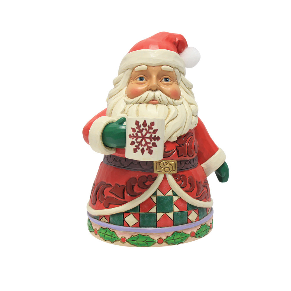 Figurine: Santa Drinking Hot Cocoa Figurine by Heartwood Creek