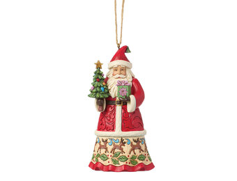Ornament: Santa with Gifts Hanging Ornament by Heartwood Creek