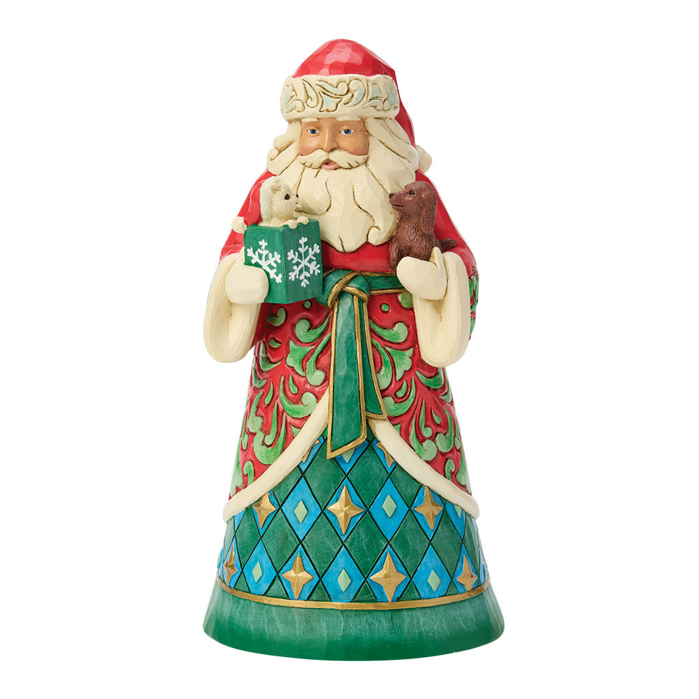 Figurine: Santa with Rescue Pets Figurine by Heartwood Creek