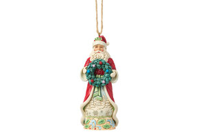 Hanging Ornament: Santa - with Wreath