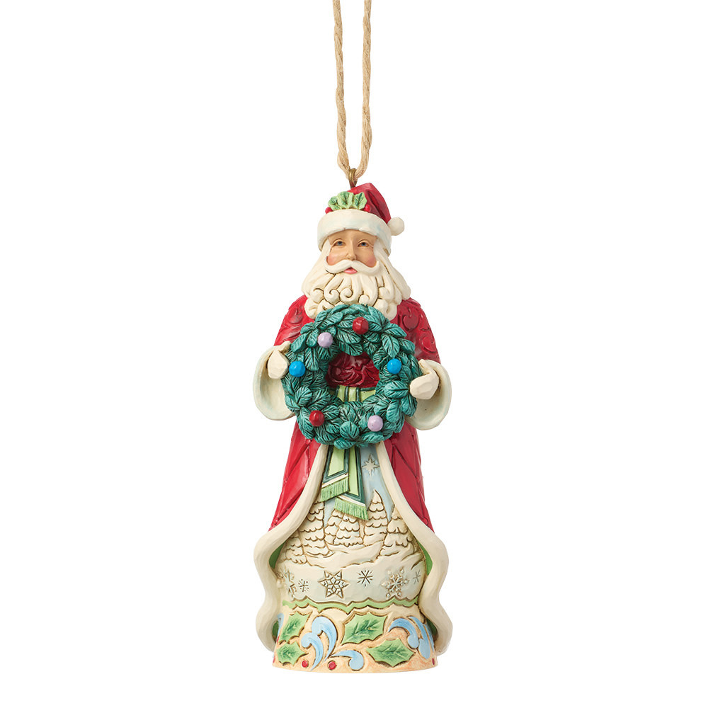 Hanging Ornament: Santa - with Wreath