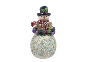 Figurine: Snowman with Gingerbread Cookies Figurine by Heartwood Creek