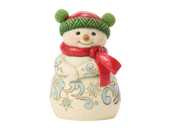 Figurine: Snowman with Pom Pom Hat Figurine by Heartwood Creek