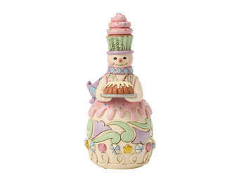 Figurine: Sweets Snowman with Bunt Cake Figurine by Heartwood Creek
