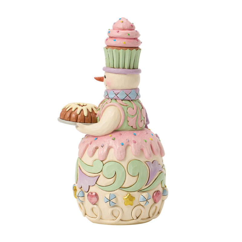 Figurine: Sweets Snowman with Bunt Cake Figurine by Heartwood Creek