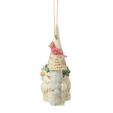Ornament: White Woodland Gnome with Birdhouse H/O by Heartwood Creek