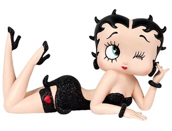 Figurine: Betty Boop Lying Down (Black Glitter)