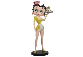 Figurine: Betty Boop Diner Waitress Yellow Glitter Dress