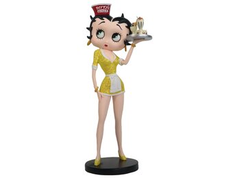 Figurine: Betty Boop Diner Waitress Yellow Glitter Dress