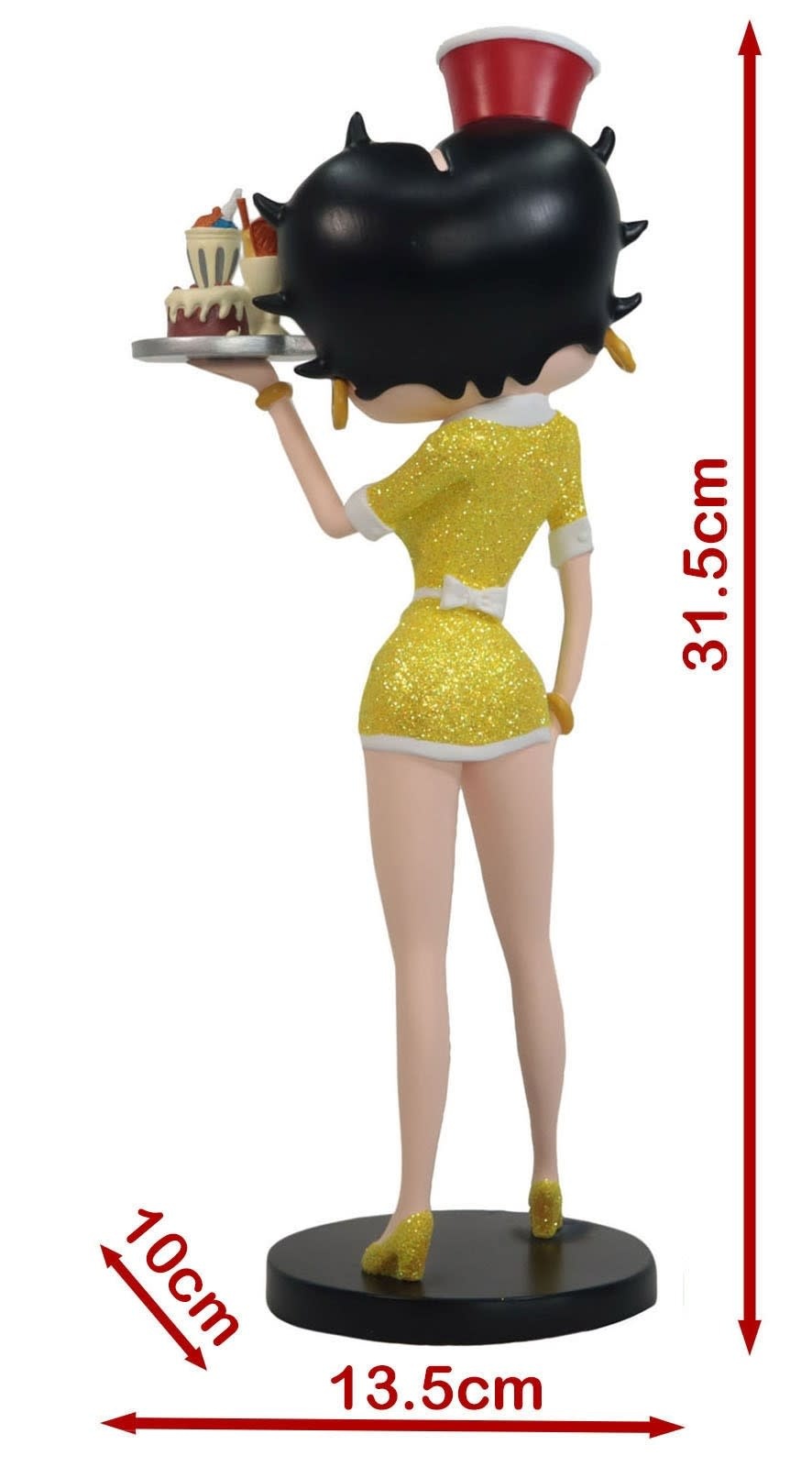Figurine: Betty Boop Diner Waitress Yellow Glitter Dress