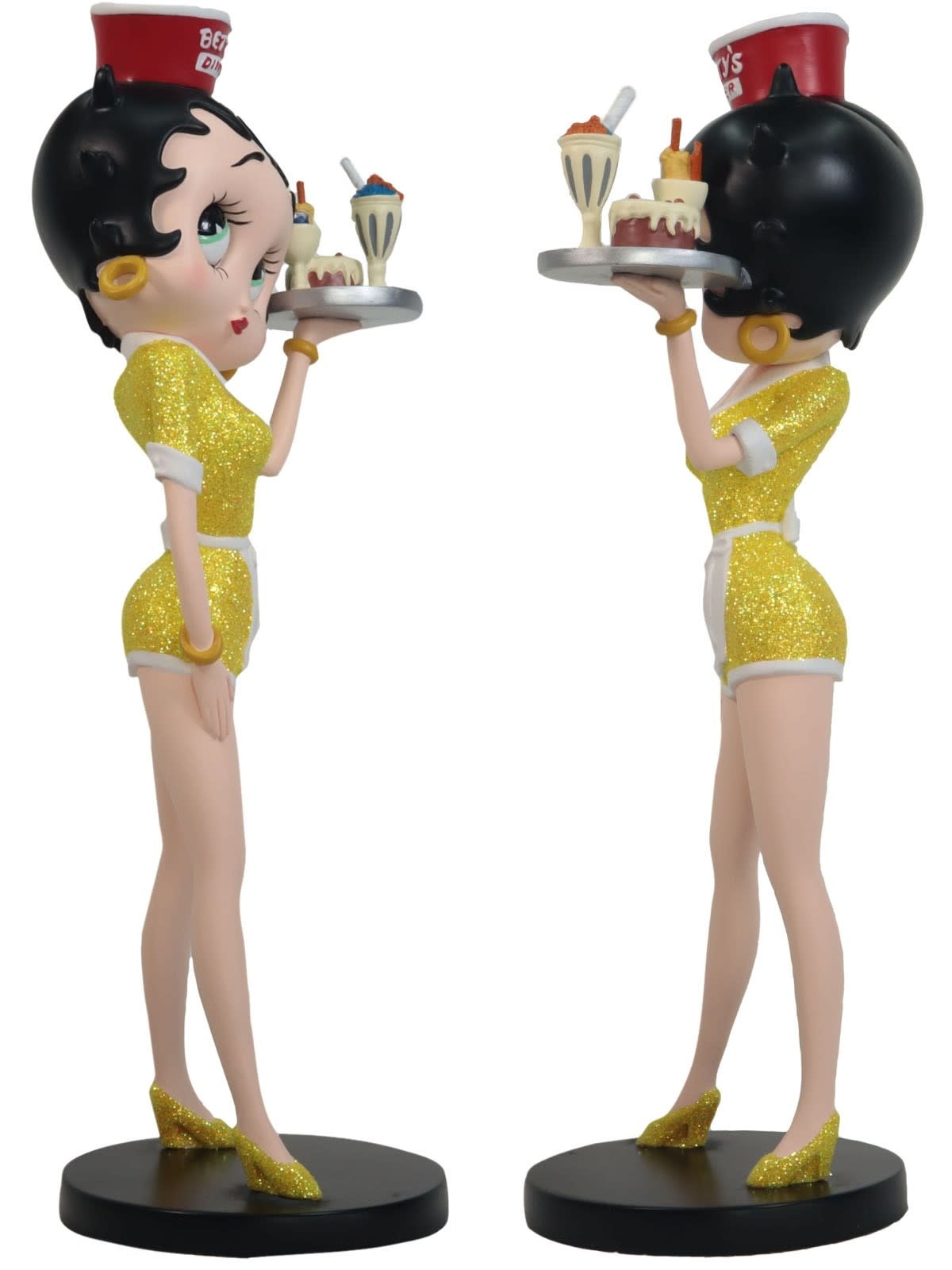 Figurine: Betty Boop - Diner Waitress Yellow Glitter Dress