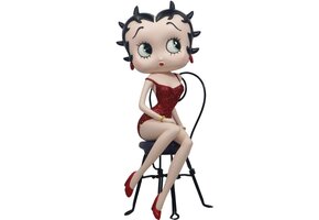 Figurine: Betty Boop On Chair Red Glitter