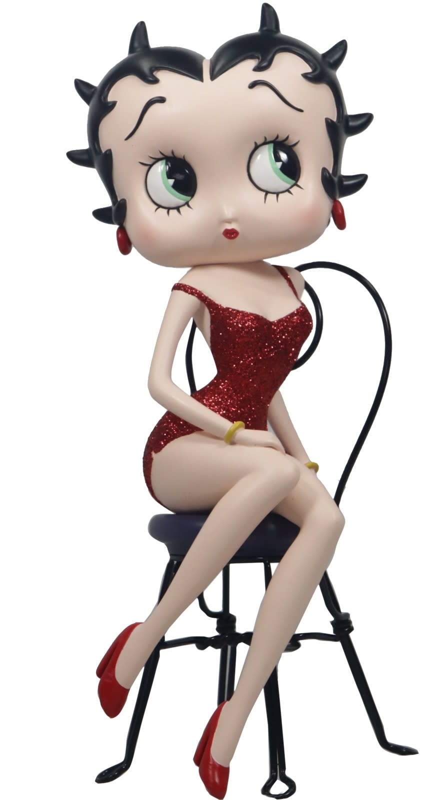 Figurine: Betty Boop On Chair Red Glitter