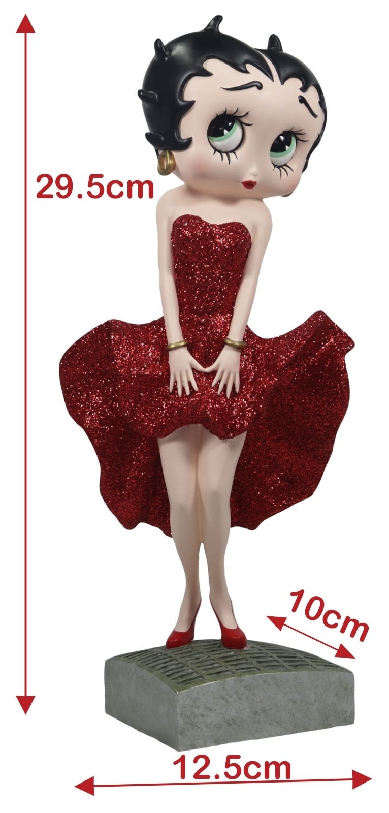 Figurine: Betty Boop - Posing (Red Glitter Dress)