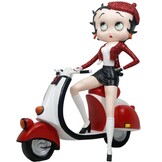 Figurine: Betty Boop Scooter With Red Glitter Hat and Coat