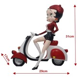 Figurine: Betty Boop Scooter With Red Glitter Hat and Coat