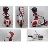 Figurine: Betty Boop - Scooter With Red Glitter Hat and Coat