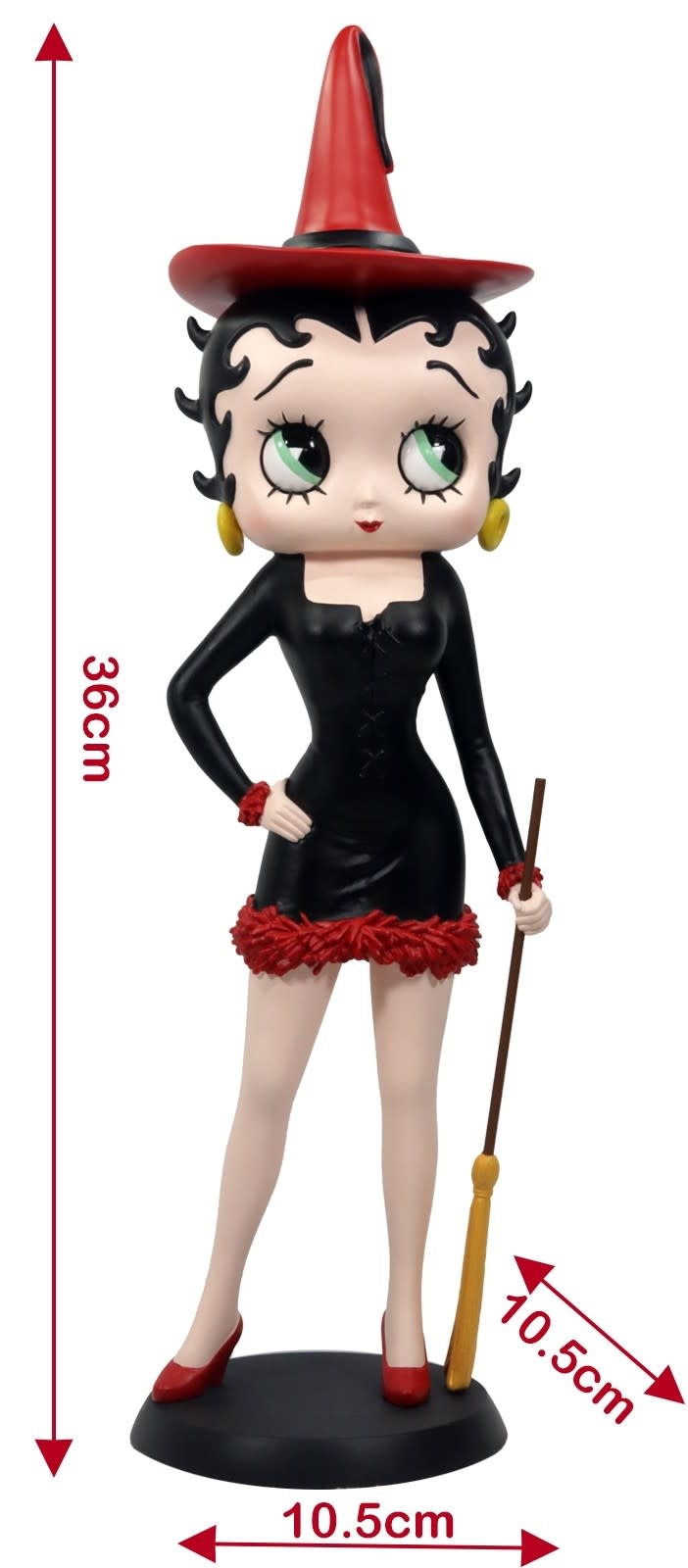 Figurine: Betty Boop Witch - Black Dress with Red Hat
