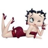 Figurine: Betty Boop - Lying Down Pink Fuchsia Glitter Dress